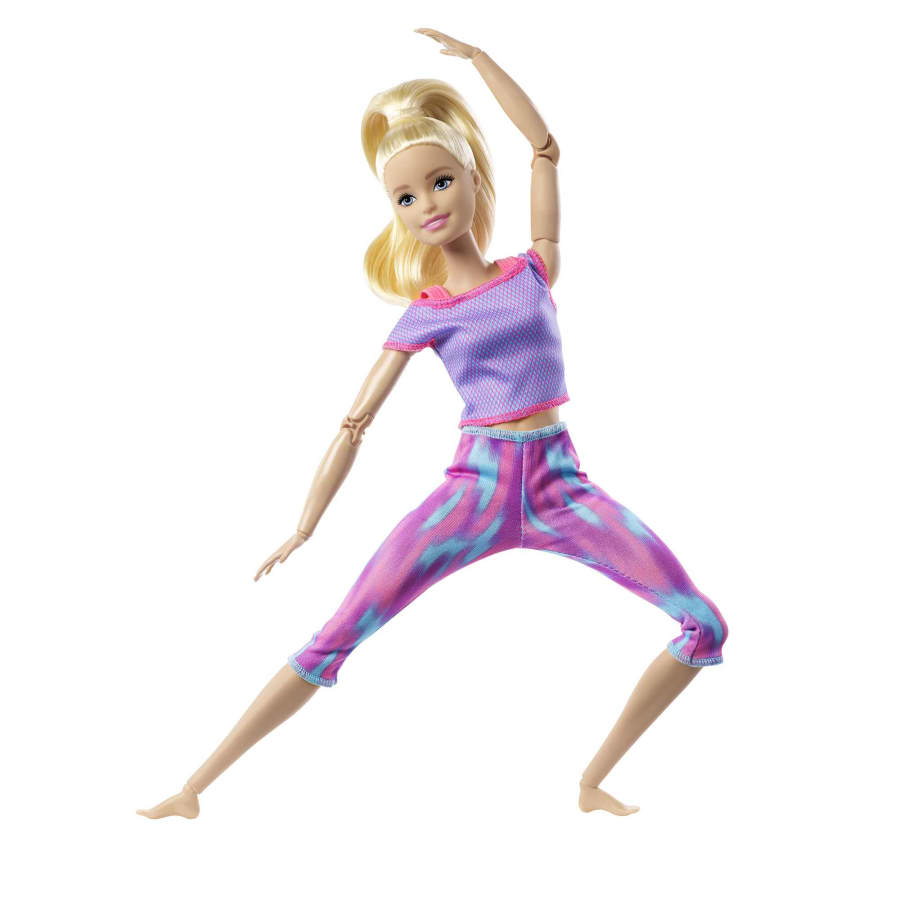 Boneka Barbie Made To Move MTM Mattel Pink Purple Top Blonde Mainan Anak