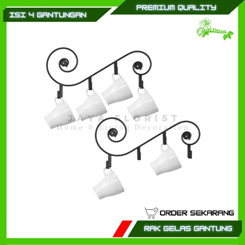 Rak Gelas Gantung Rak Mug Tampel Dinding Tempat Cangkir Besi Retro Minimalis Rak Tatakan Gelas Kopi 