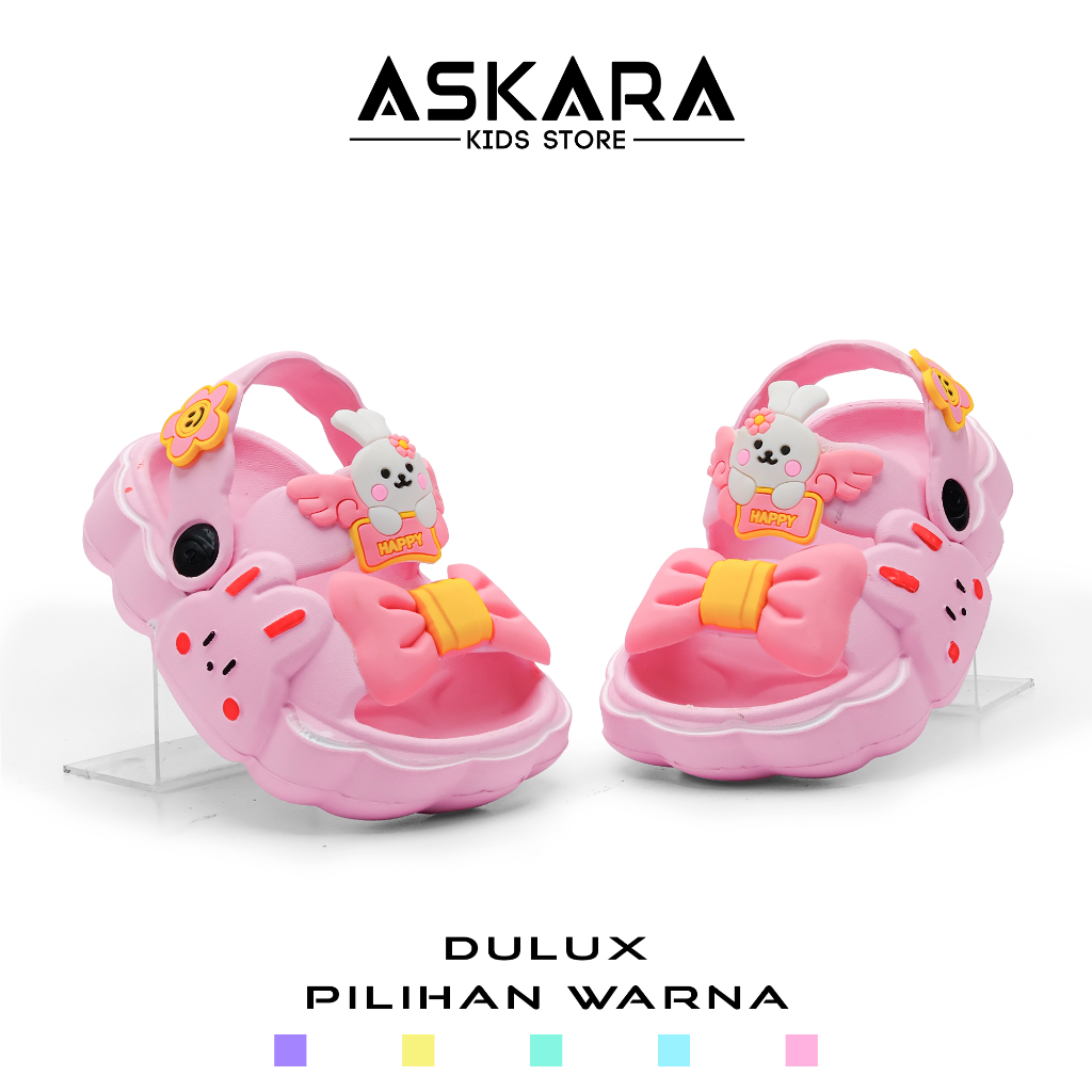 	 Askara - sandal anak perempuan bandua tali belakang model pita dan karakter lucu 1 - 3 tahun	