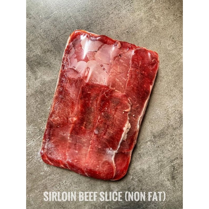 

sirloin beef slice non fat halal thoyib / daging slice tanpa lemak / sirloin beef import