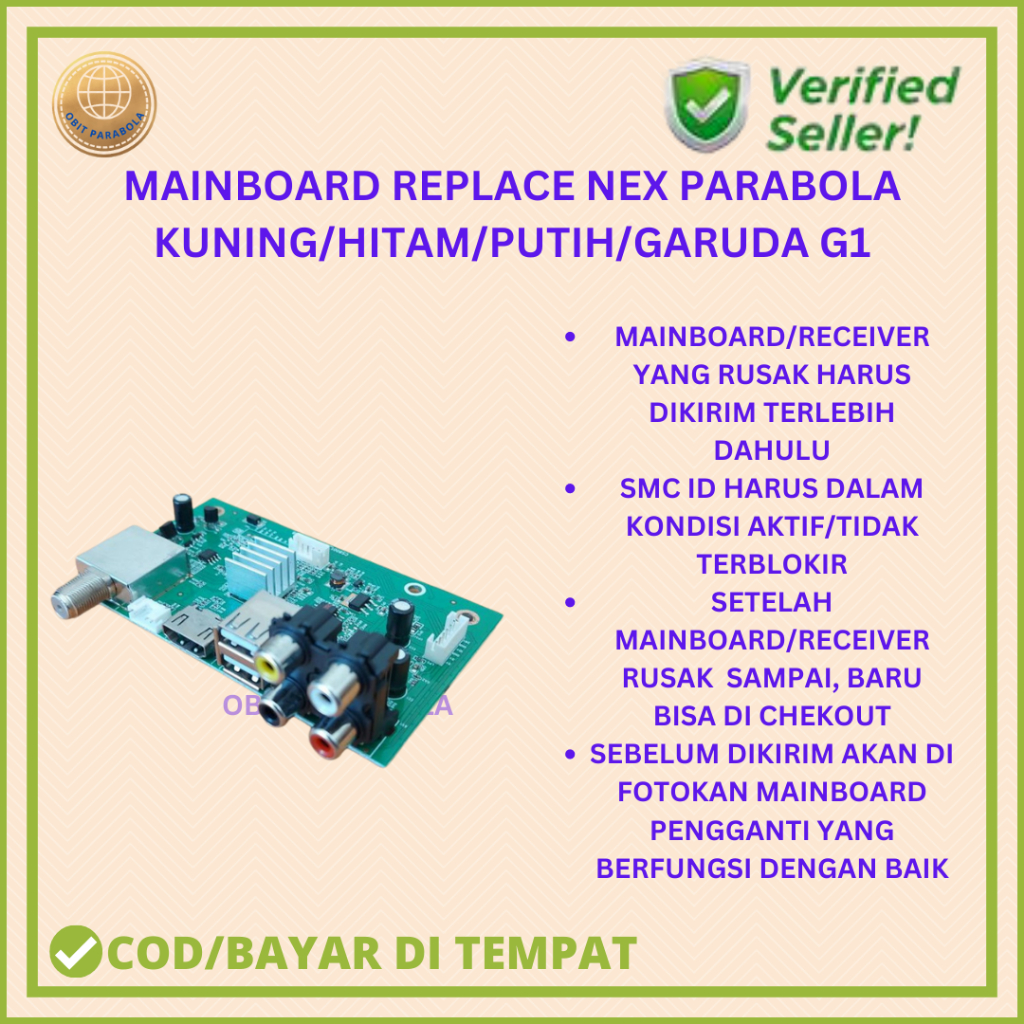 REPLACE MAINBOARD/RECEIVER NEX PARABOLA KUNING/HITAM/PUTIH/GARUDA G1