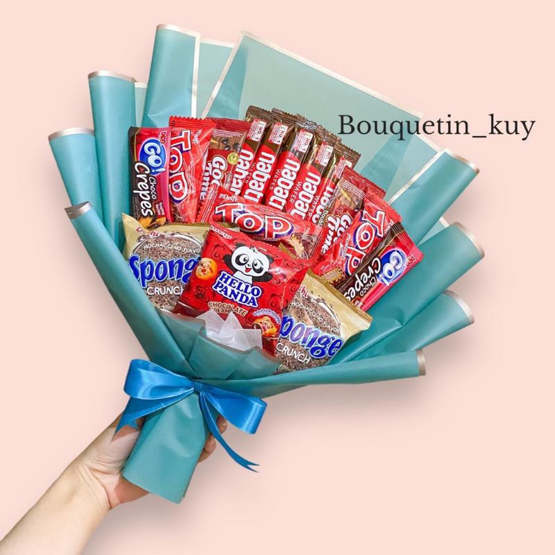 

buket Snack bucket Snack bouquet Snack murah untuk hadiah kado gift wisuda sempro ultah graduation