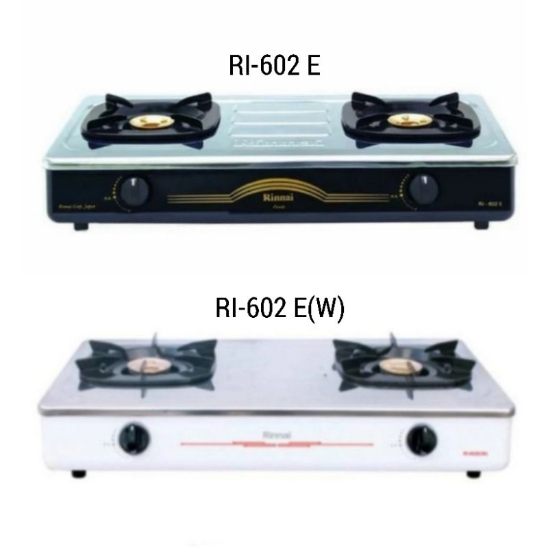 Rinnai Kompor Gas Rinna RI -i 602 E.  RI 602 E  / RI - 602 W  RI 602  W  Kompor Gas 2 Tungku Stainle