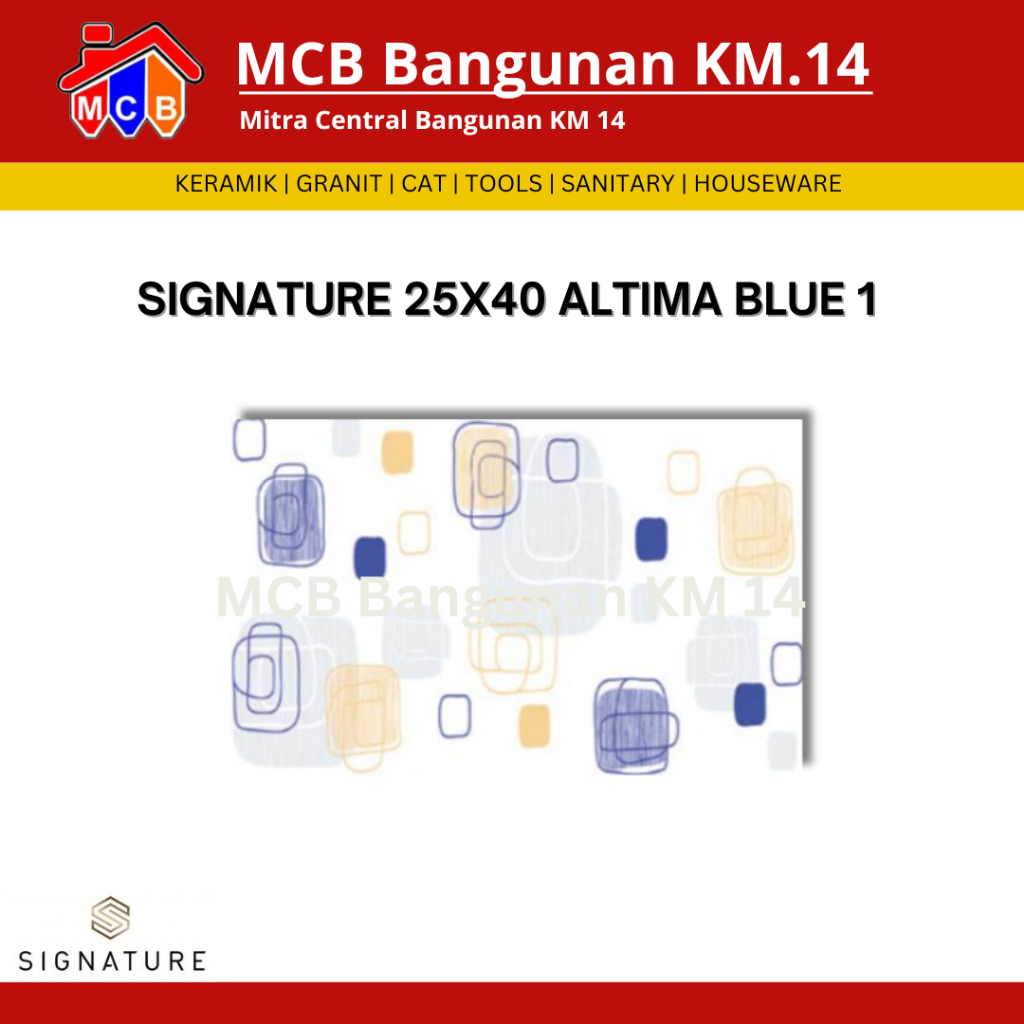 KERAMIK SIGNATURE 25X40 ALTIMA BLUE - KERAMIK DINDING - KERAMIK LICIN - KERAMIK UKURAN 25X40