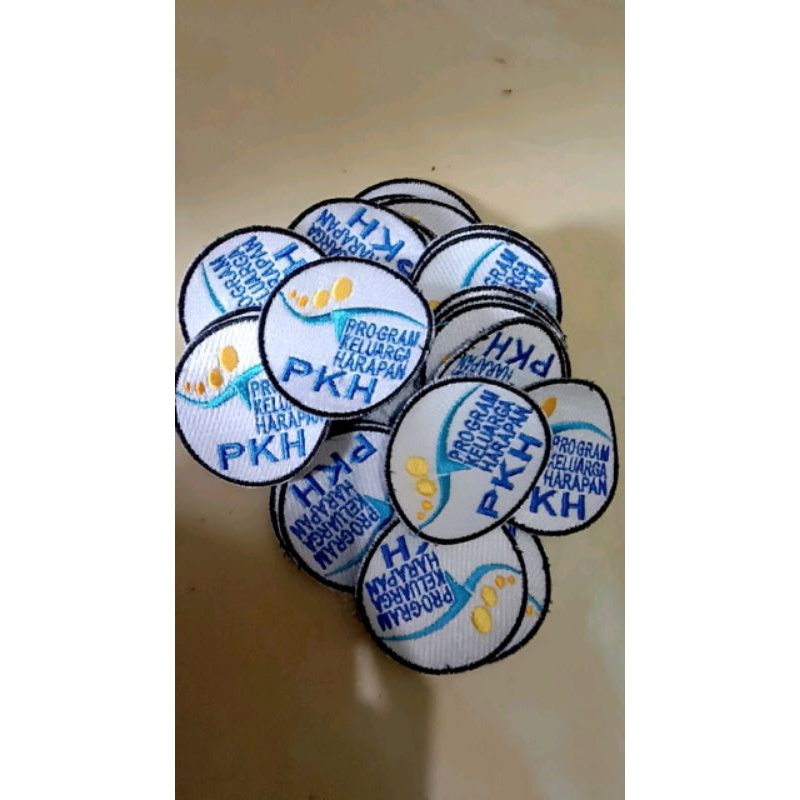 ( 10 pcs) LOGO PKH BULAT || LOGO PROGRAM KELUARGA HARAPAN BORDIR || PKH BULAT