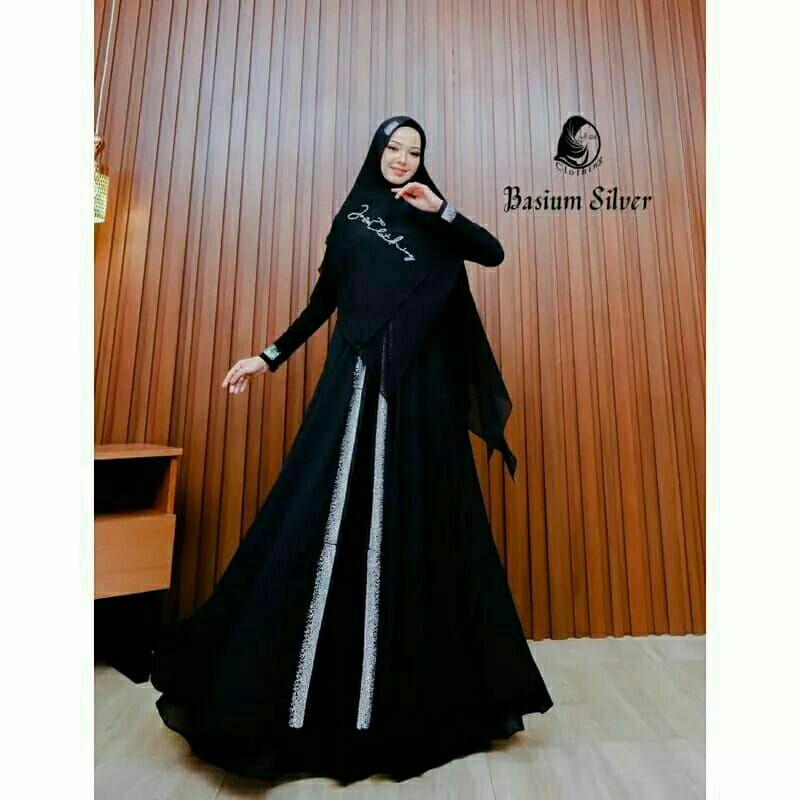 (JOZA CLOTHING)GAMIS SET / DRESS ONLY PRINTING "BASIUM SILVER" by JOZA