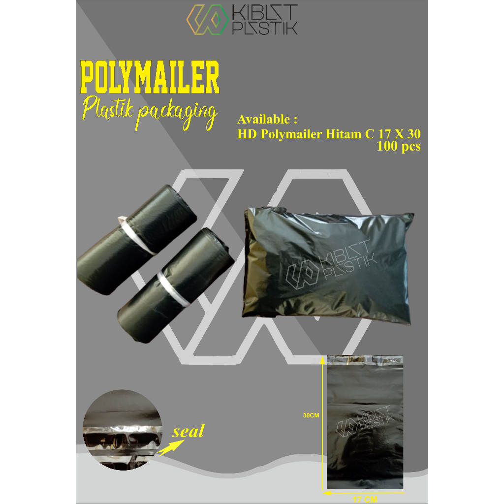 Polymailer plastik Lem Seal Ukuran 17 X 30, 40 MICRON
