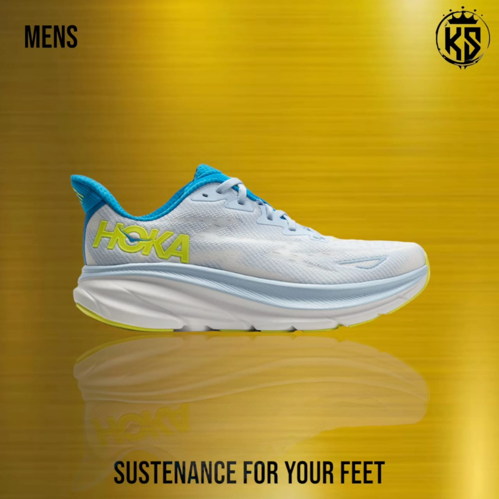 HOKA Clifton 9Mens Ice Water Evening Primrose