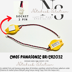 Baterai cmos laptop BR / CR2032 CR 2032 2 PIN KABEL panasonic