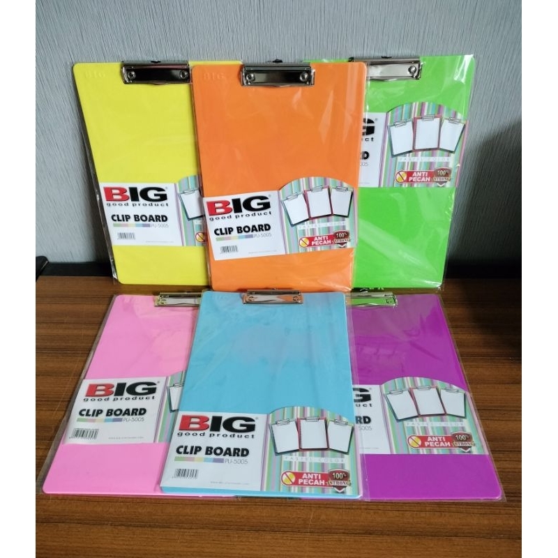 

Papan Clip Board merk BIG / Papan Ujian Plastik (per 1 pcs)