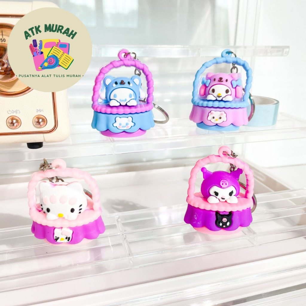 

GANTUNGAN KUNCI KERANJANG ISI SANRIO BAHAN KARET KEYRING KEYCHAIN TERMURAH COD BAGUS LUCU IMUT