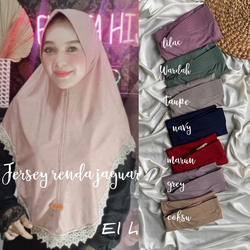 hijab instan ped renda/hijab jersey starda renda