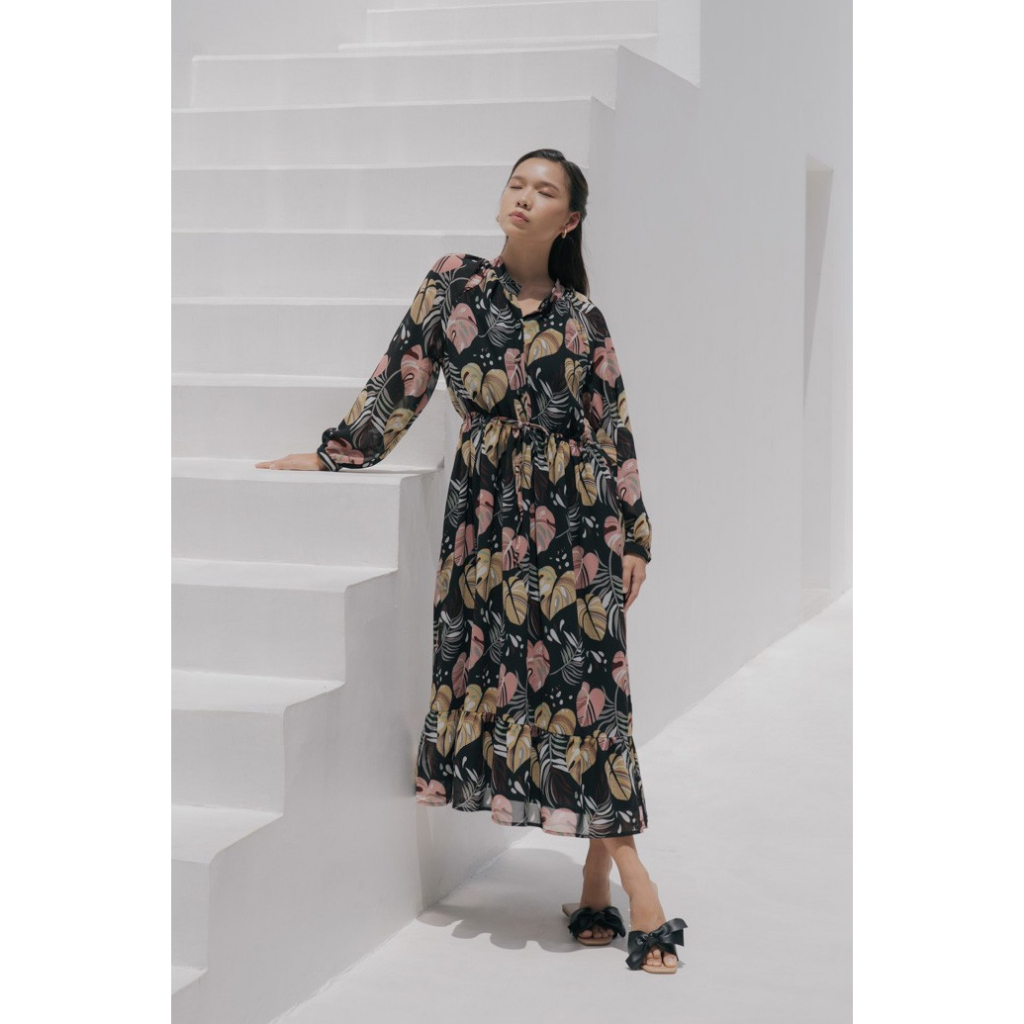 REMI - Agatha Dress | Dress Maxi Gamis Motif Bunga Wanita