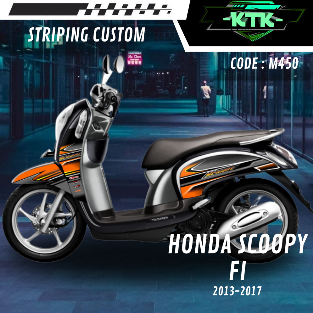 Lis Stiker Striping  Motor Honda Scoopy FI M450 List Sticker Aksesoris Variasi Modifikasi Semi Full 