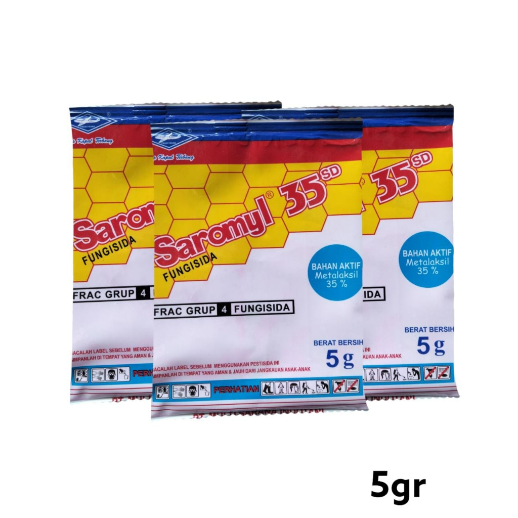 SAROMYL 35SD 5gr Fungisida Sistemik Metalaksil 35% Cegah Busuk Tanaman Cap Kapal Terbang