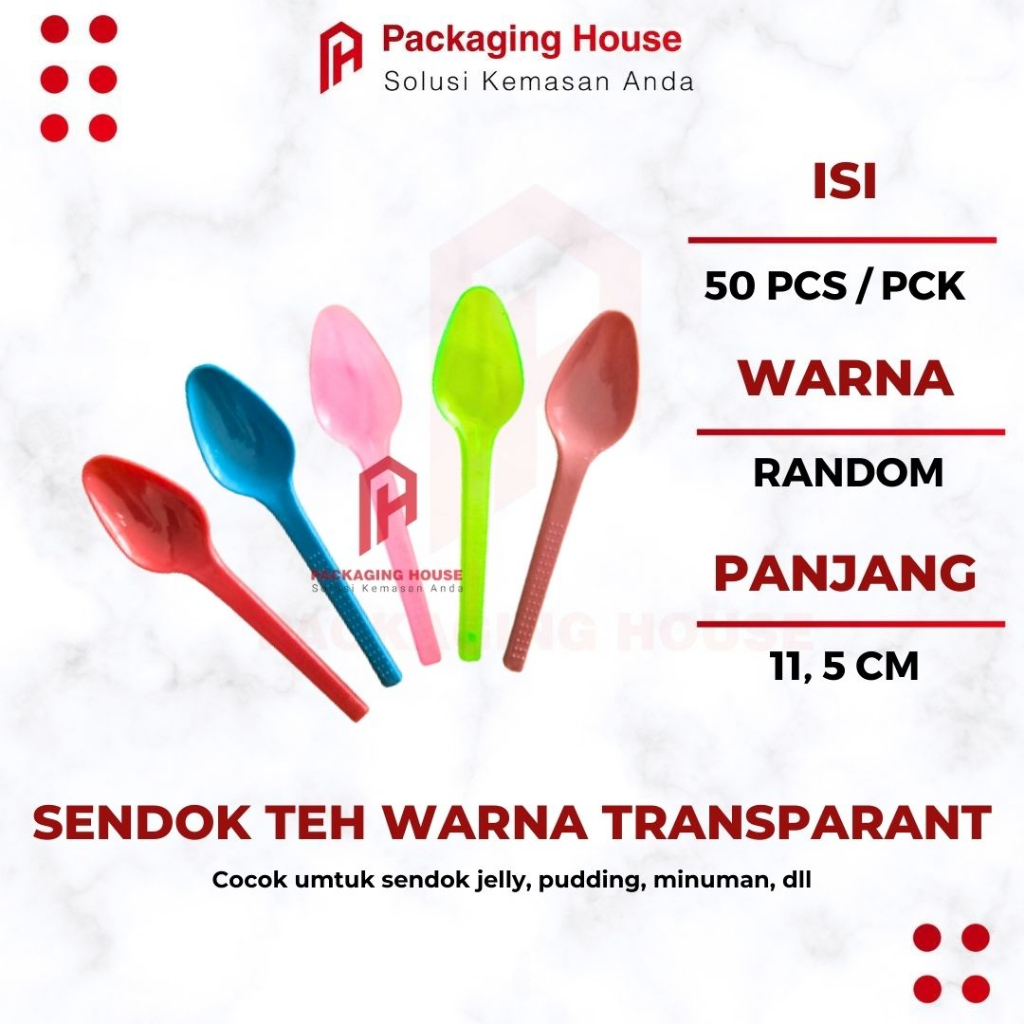 [50 PCS] SENDOK TEH WARNA | SENDOK TEH PLASTIK | SENDOK TEH WARNA TRANSPARAN | SENDOK MURAH