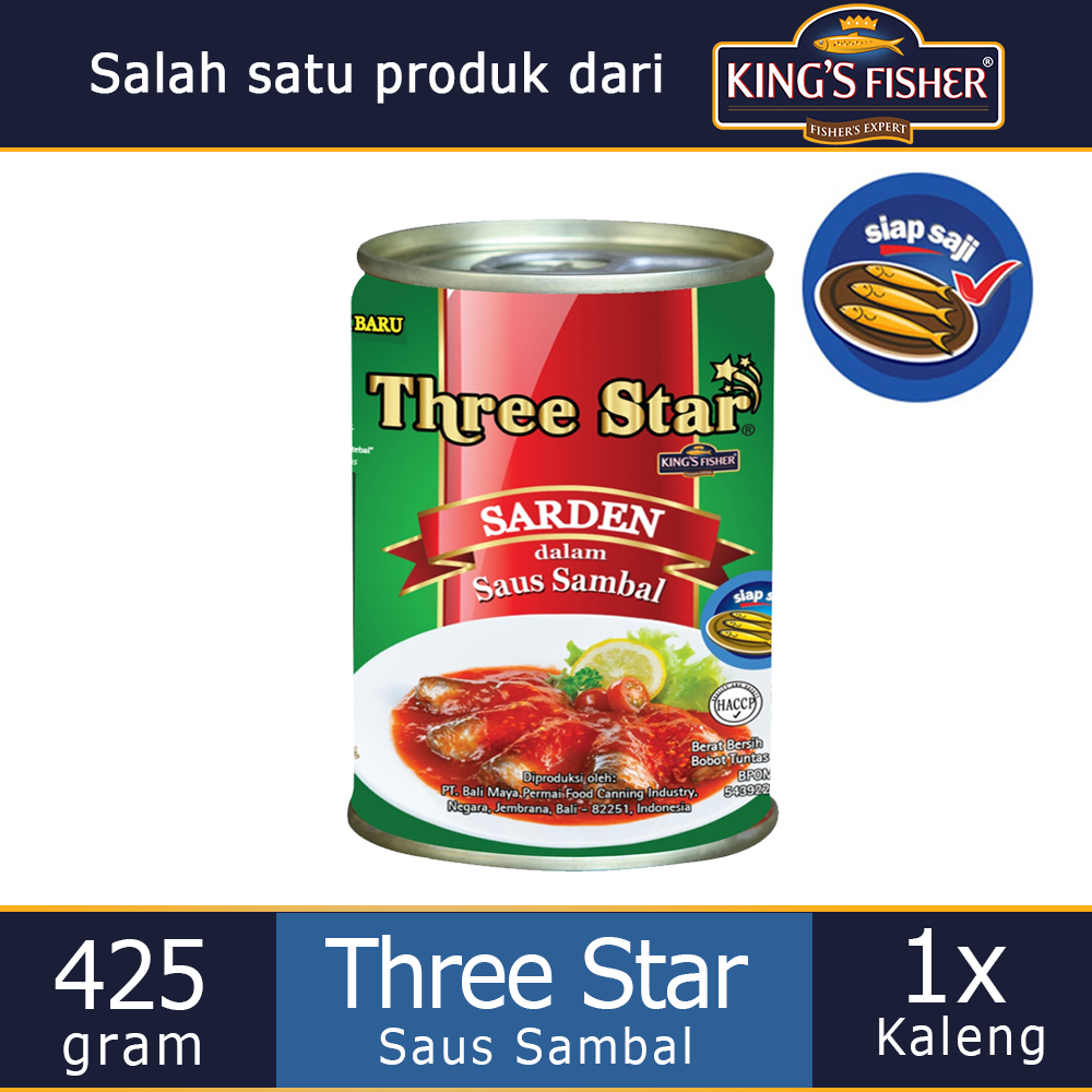

Ktmstore Three Star Sarden saus sambal Makanan Kaleng 425g