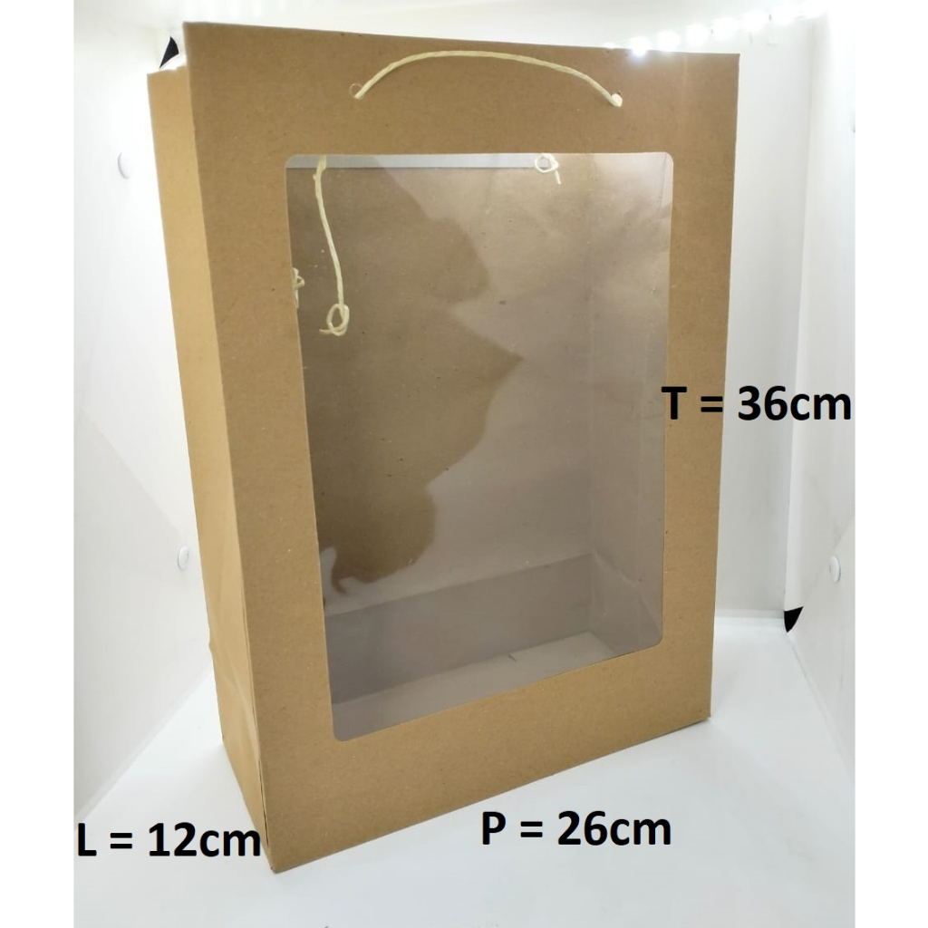 

PAPERBAG JENDELA 26X12X36 CM 10pcs COKLAT TALI