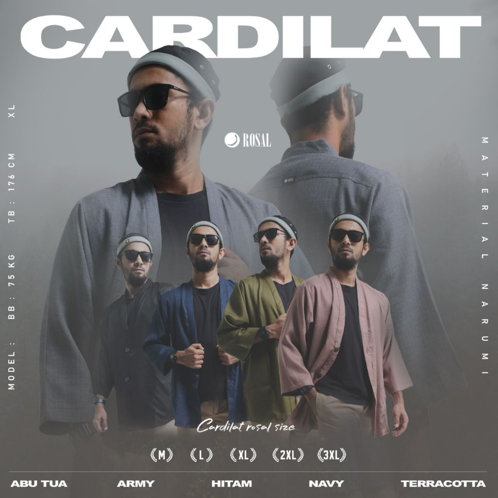 [ FREE POUCH TRAVEL ] ROSAL CARDILAT - Cardigan Sholat - Outer Kimono Jas Baju Pesantren - Size Dewa