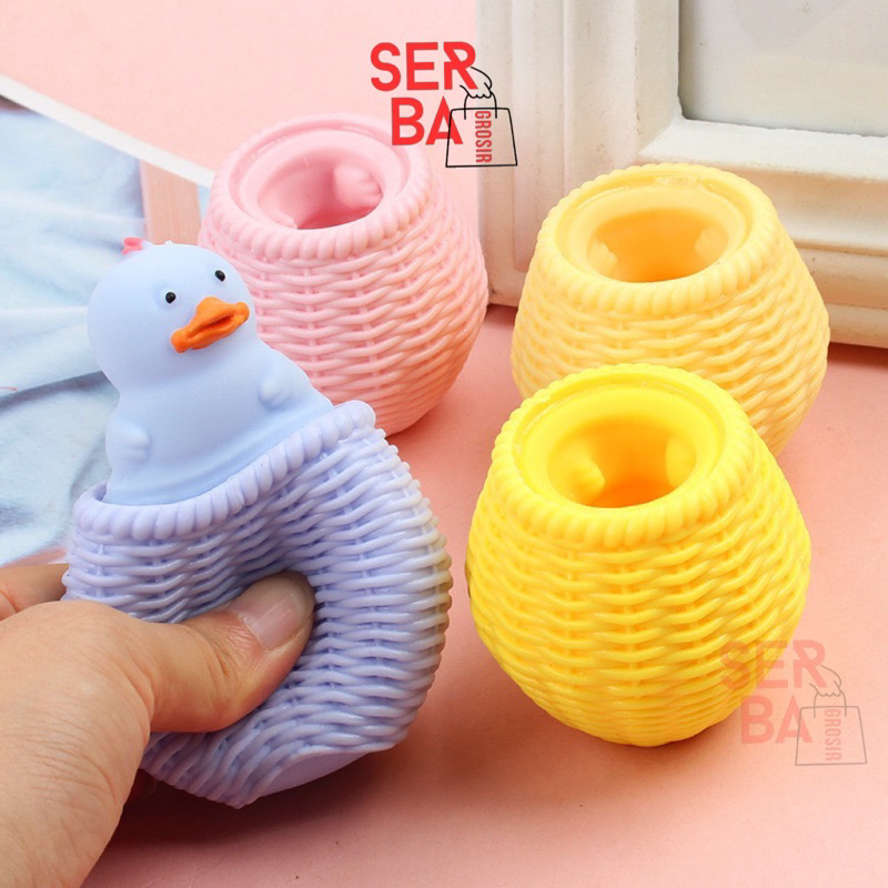 PROMO SG - Mainan Squishy Keranjang Ayam Pop it Silicone Pencet Lentur Aman