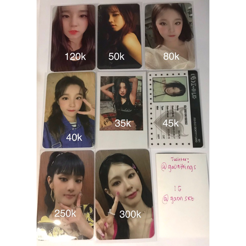 photocard yuqi shuhua soyeon gidle