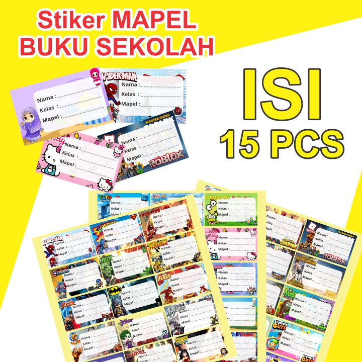 

Isi 15 Stiker Mapel - Label Buku Pelajaran Sekolah - Stiker mata pelajaran
