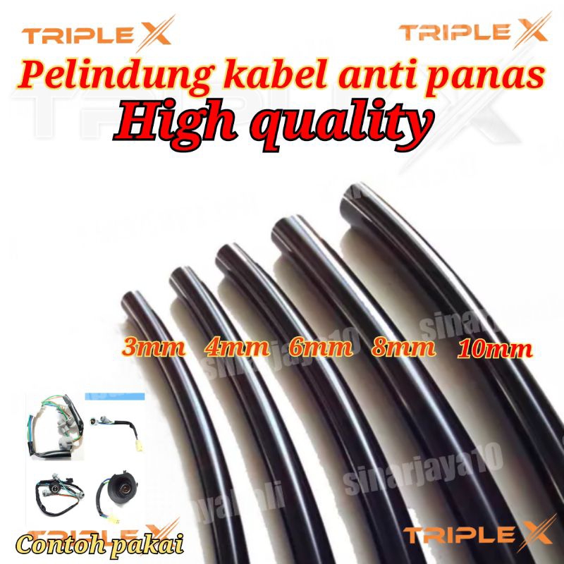 selang pembungkus kabel 8mm selongsong kabel anti panas 8 mm 8mili 8 mili pvc tube karet pelindung c