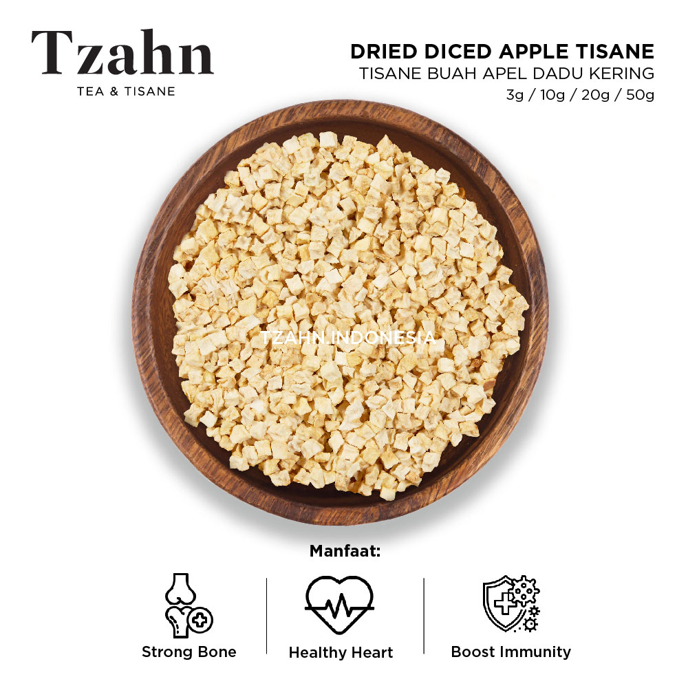 

Apel Kering Potong Dadu Organik / Organic Dried Apple Diced - Tzahn Indonesia