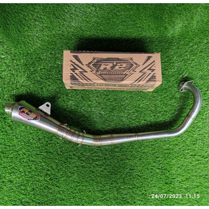 (Free Laser nama) Knalpot DRAG Type MP2 Mx / fu 150cc - 200cc | original R2 Muffler