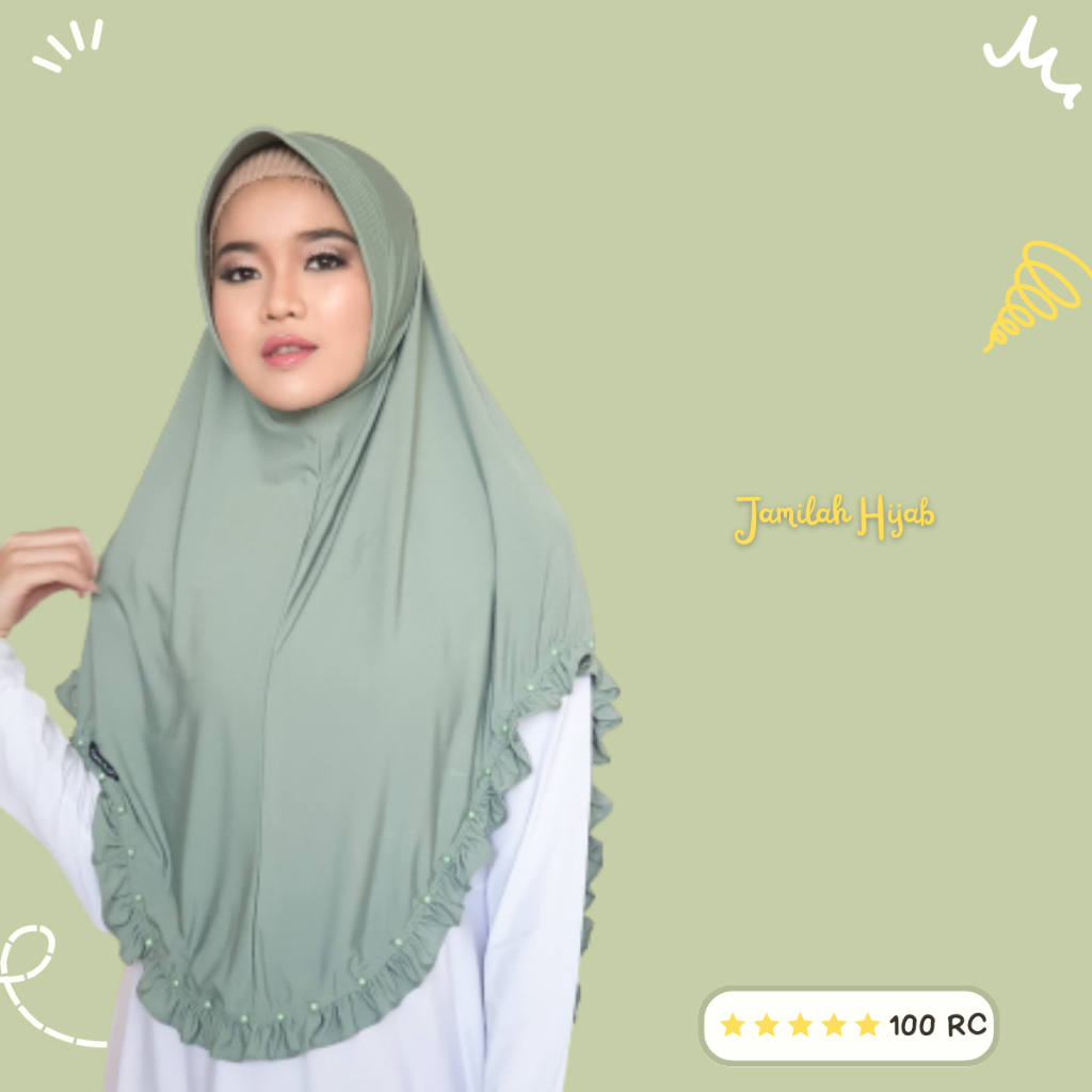 L 100 Rc Payet Jilbab Bergo Instan Dari Jamilah Hijab Instan Payet Size L Bergo Rempel Payet