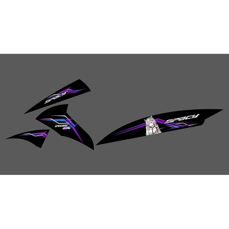 Striping Sticker spacy custom transparan vazeta anime