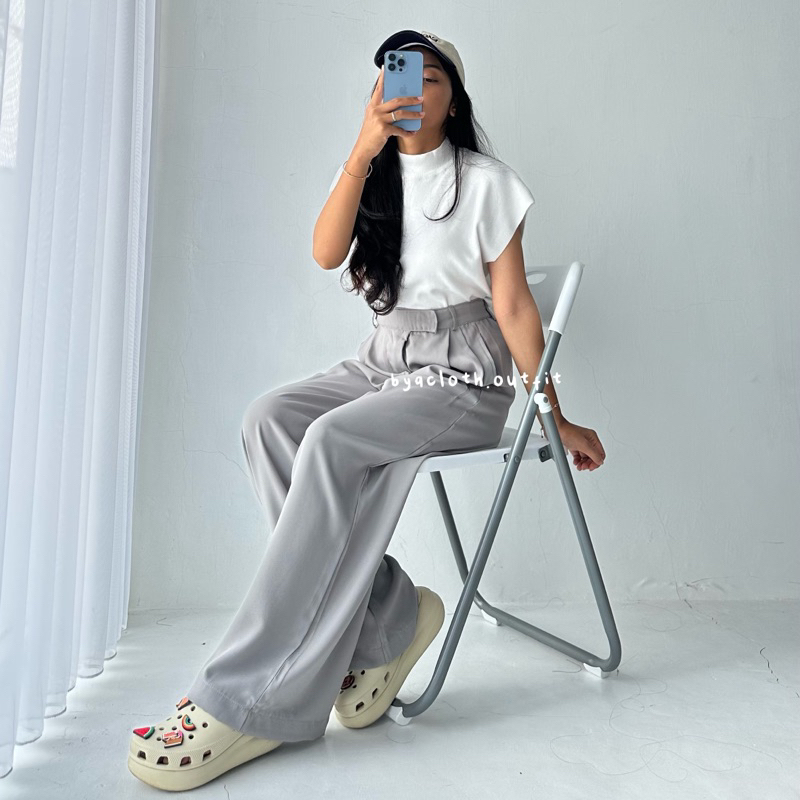 BYACLOTH Zupa Loose Pants Trousers Wanita Celana Anti Kusut - Celana Kulot Wanita - Celana Kantor Formal Casual