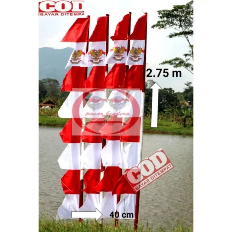 bendera umbul umbul 8 warna gergaji umbul umbul sablon garuda
