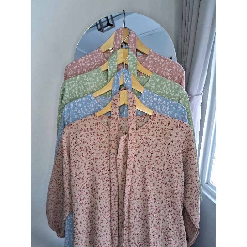 DRESS CRINKLE AIRFLOW PREMIUM/GAMIS CRINKLE MOTIF BUNGA