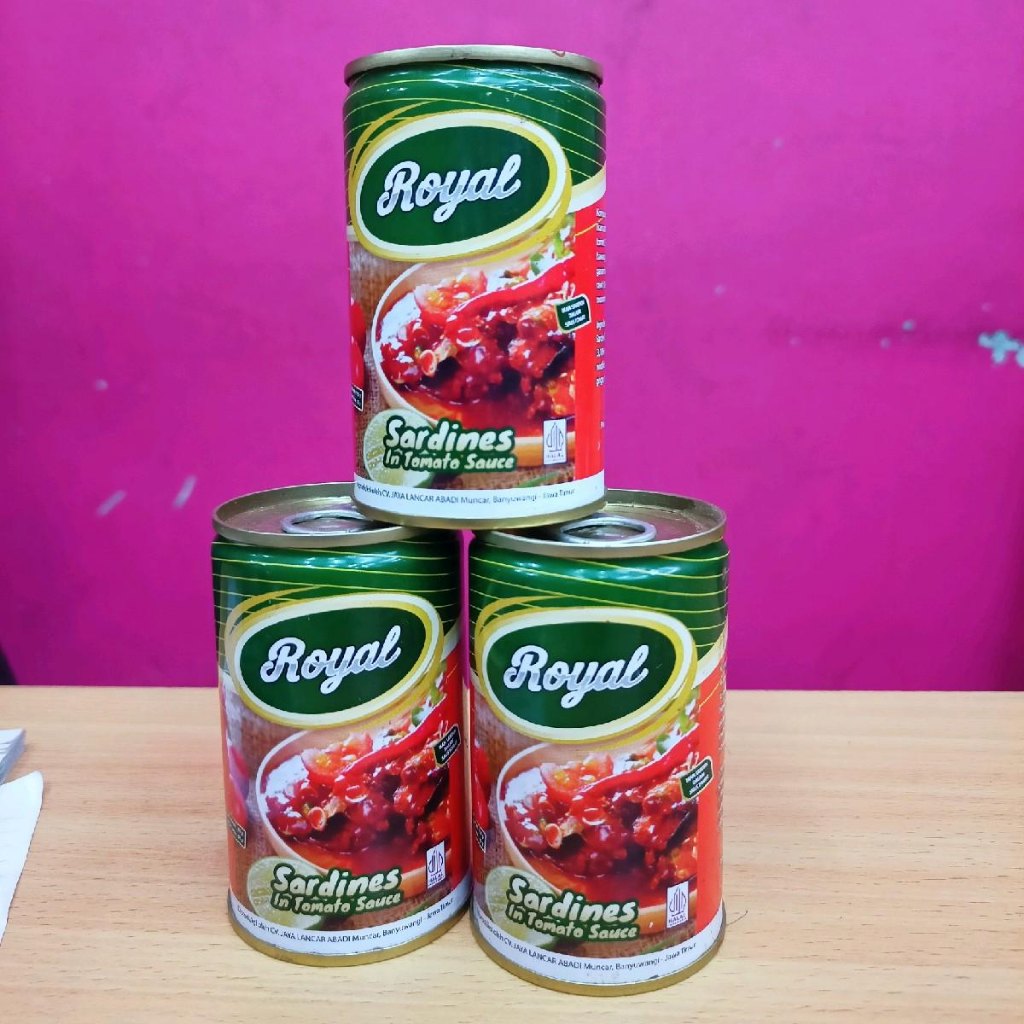 

Paket sarden royal saus Tomat 155gr isi 3pcs