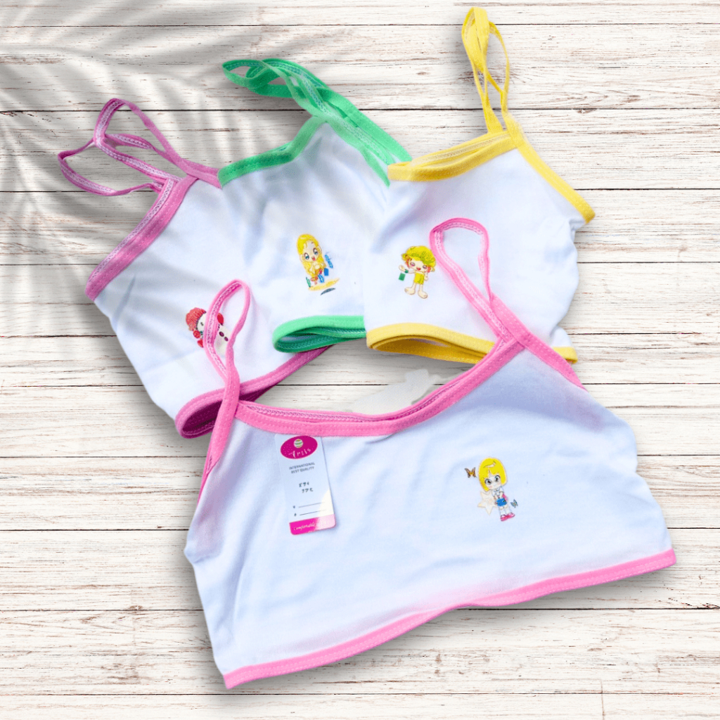 Miniset Anak Perempuan Polos Katun Tali Kecil 1 set Isi 4 Pcs