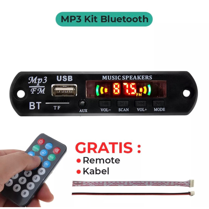 MODUL KIT MP3 BLUETOOTH 12V USB REMOTE AUDIO AMPLIFIER CLASS D TPA3116