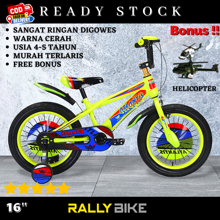 Sepeda sepedah anak laki laki cowok roda 4 usia umur 4th sampai 5 th tahun ukuran size 16" inc ban b