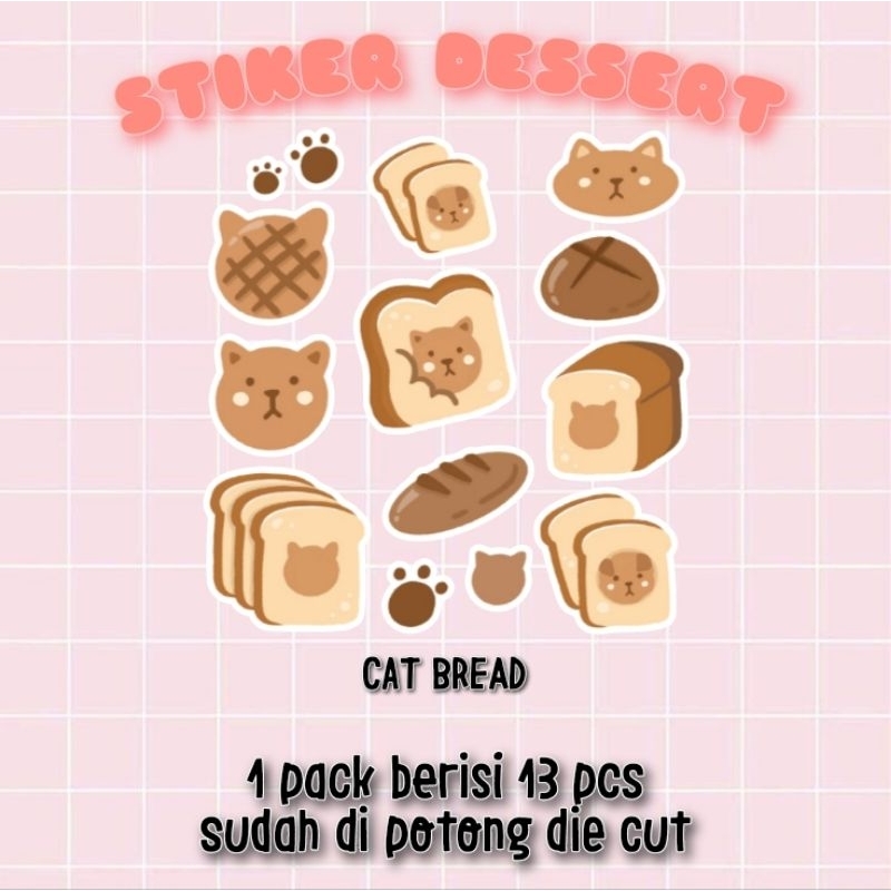 

Stiker Dessert Aesthetic Stiker 1 Set 9 pcs
