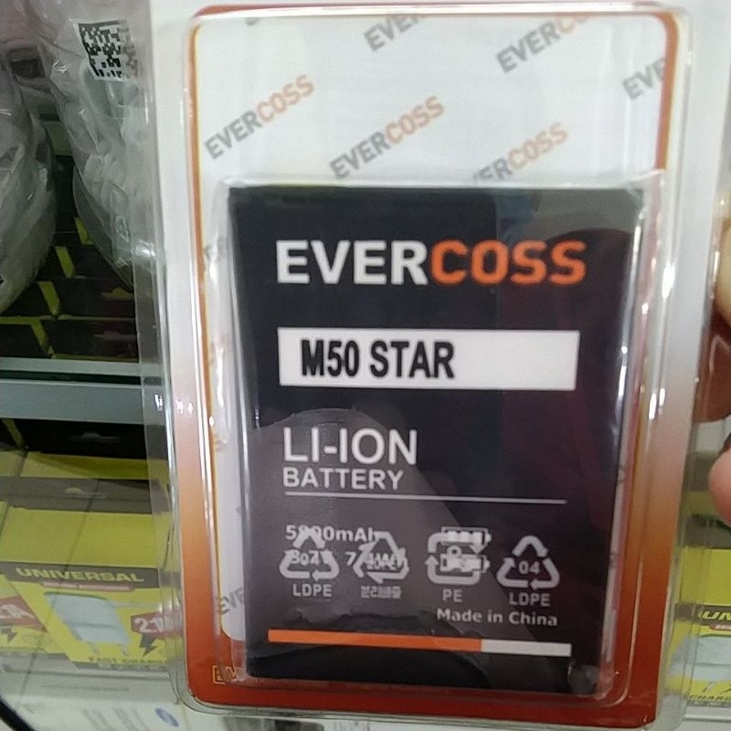 BATERAI EVERCROSS M50 STAR/M60/M55C/M55B/A75W/A75G/U50A MAX/R6/A65B/R45/S45/A53C/U6/TC2/TC3