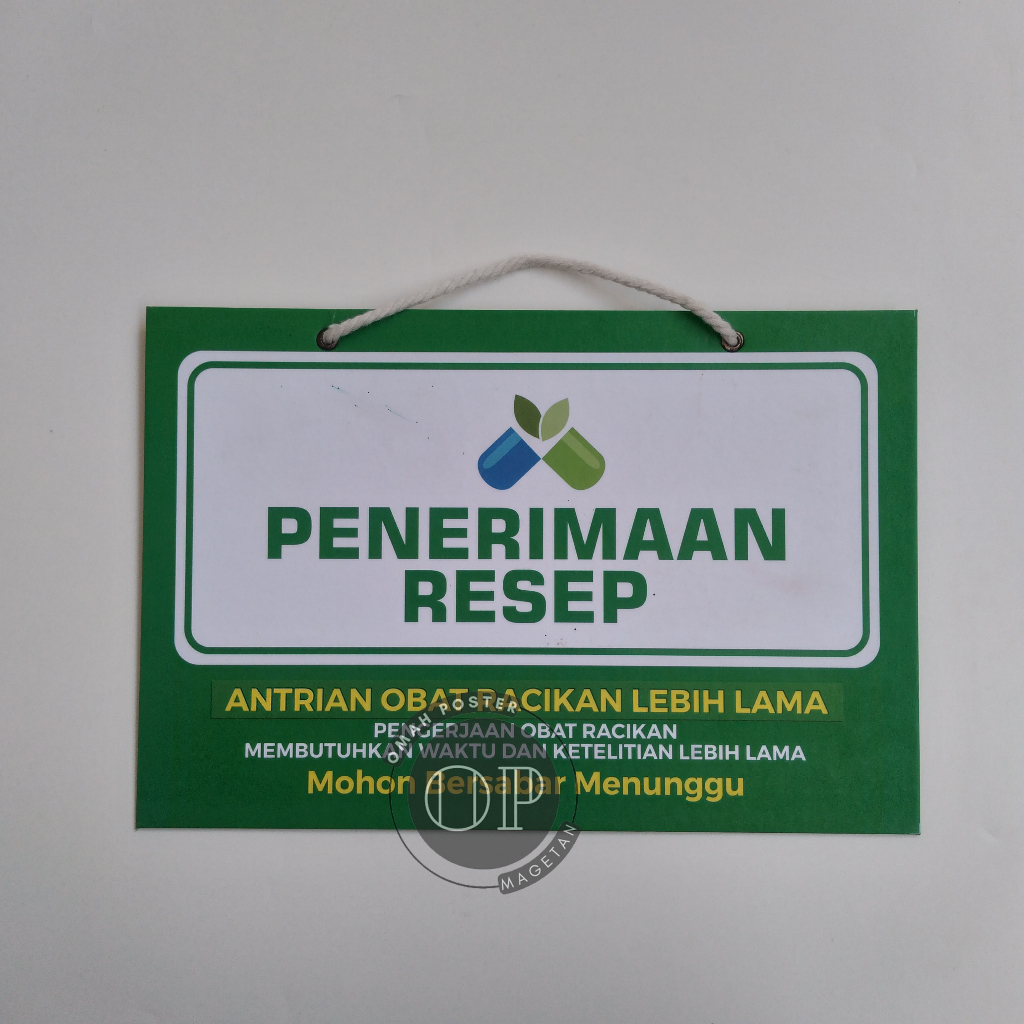 

Hard Poster Penerimaan Resep - Pengambilan Resep - Farmasi