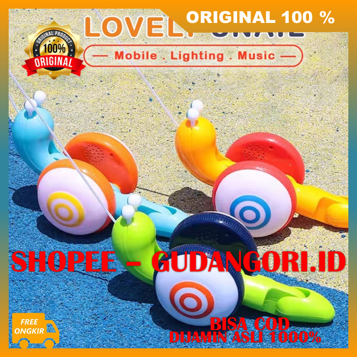 Mainan Siput Goyang Berjalan Lampu Musik Mainan Tarik Siput Mainan Anak Siput Goyang ORIGINAL