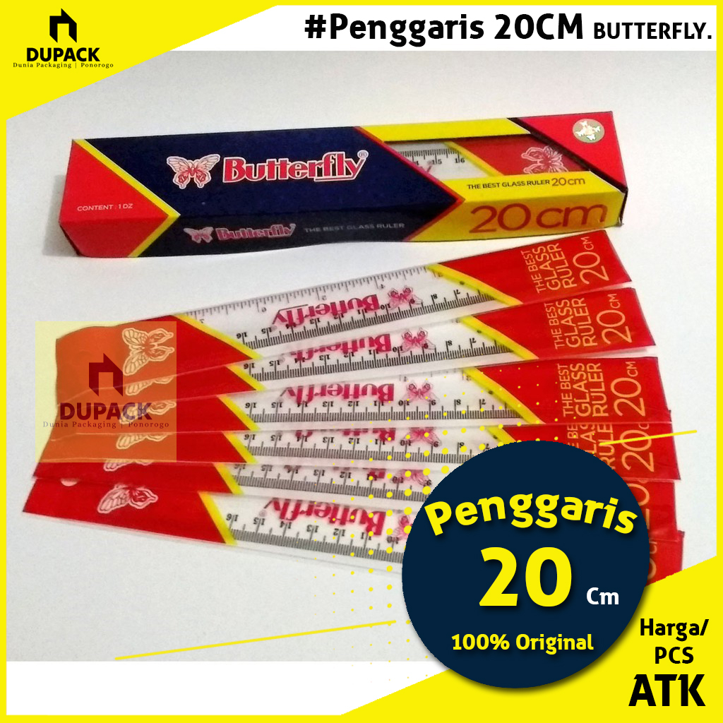 

Penggaris Bening Transparant Butterfly 20CM