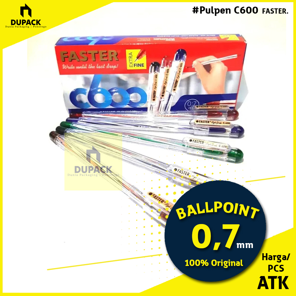 

Pulpen Bolpen Faster 0.7mm Hitam C600