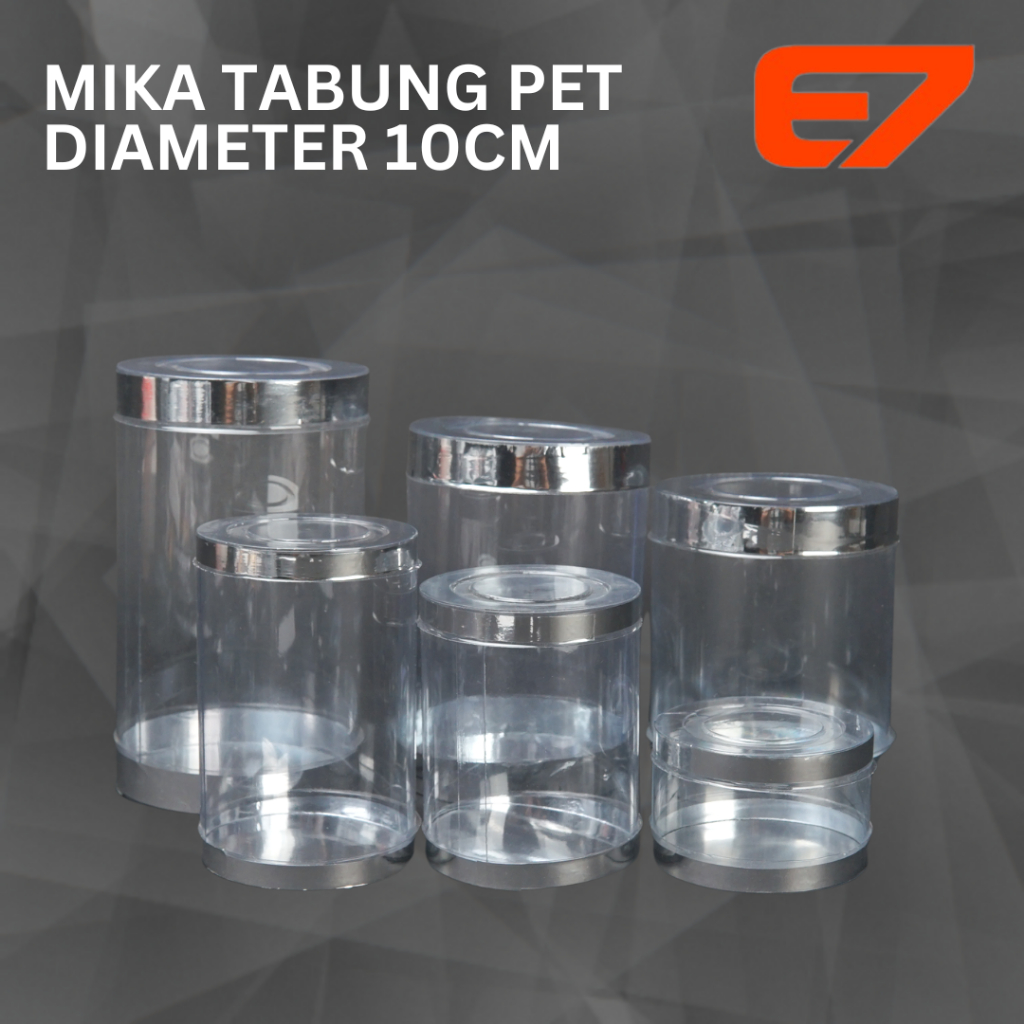 Mika Tabung Plastik Toples Plastik PET Kaleng Diameter 10cm