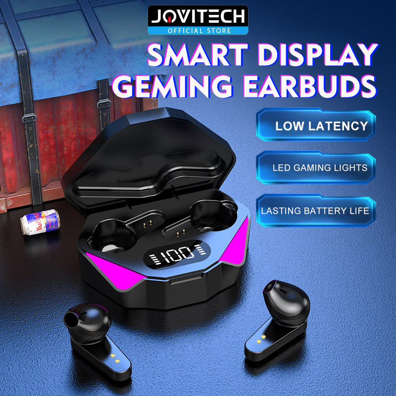 Jovitech X15 TWS Gaming Earphone Bluetooth No Delay V5.3 LED Smart Display Touch Control Hi-Fi Stere