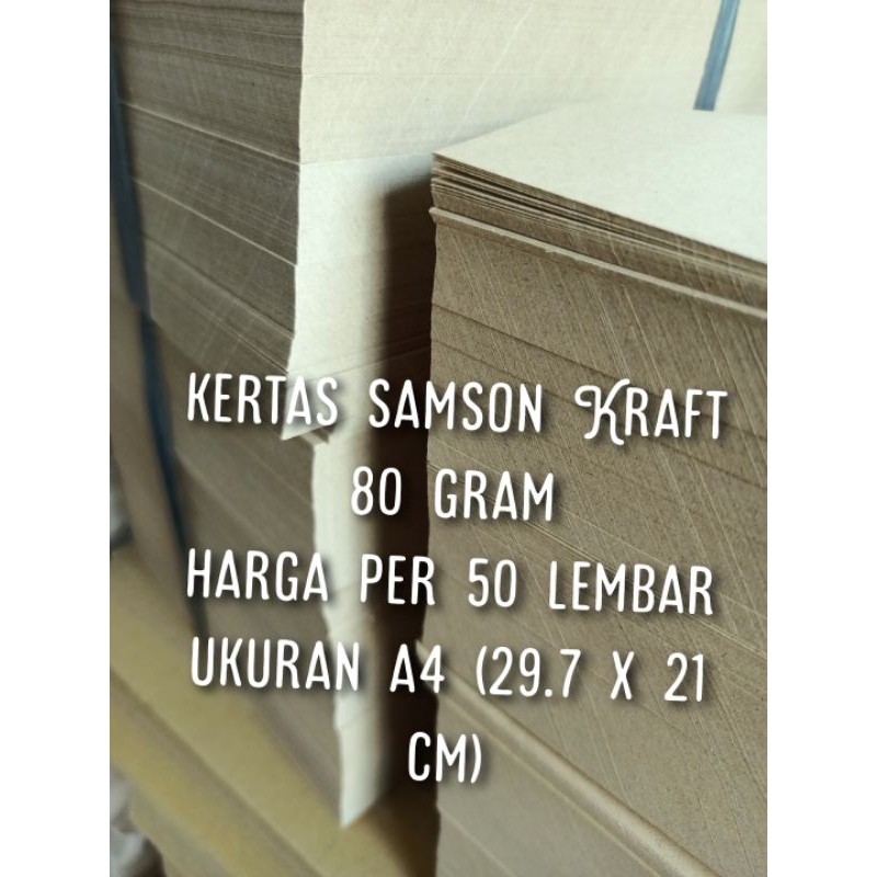 

( isi 50) kertas samson kraft 80 gr ukuran a4 29,7 x 21 cm warna agak kuning cream