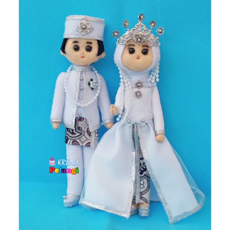 Boneka Pengantin Siger/Boneka Pengantin Flanel/Boneka Adat/Boneka Hias Mahar/Boneka Hantaran/Boneka 
