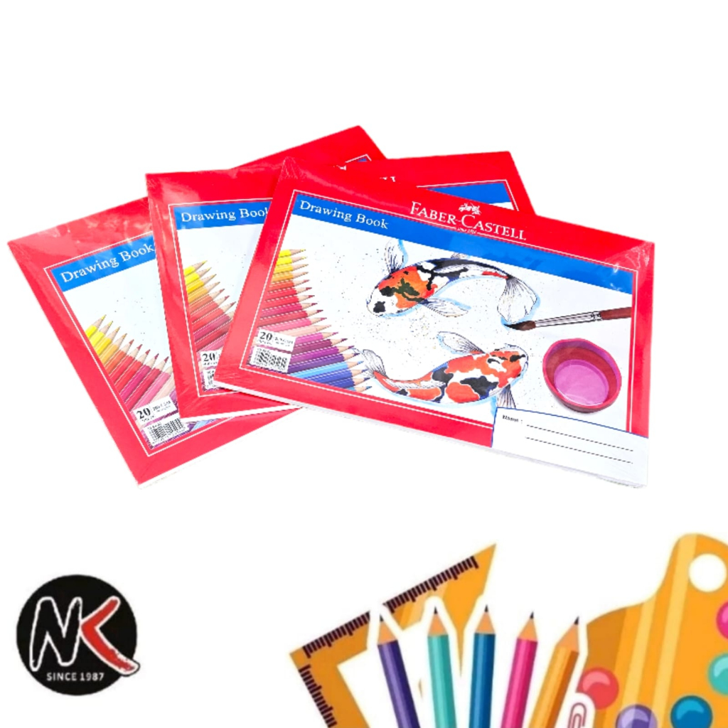 

Drawing Book A4 FABER CASTELL 200gr / Sketchbook Buku Gambar 20 Sheets / Buku Gambar Faber Castell A4 200gram - Cover Fish