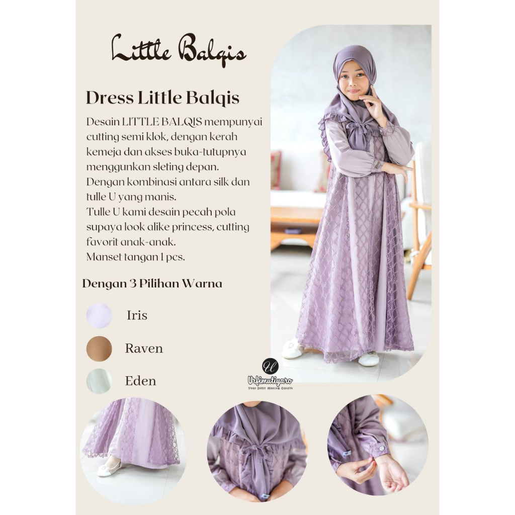 LITTLE BALQIS by URFIMUTIYARO/Pakaian Muslim Anak Perempuan/Gamis Anak/Dress Anak